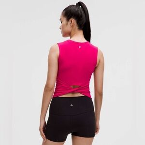 Lululemon All It Takes Back Twist Ribbed Tank Top size 4 Passionate PSNT